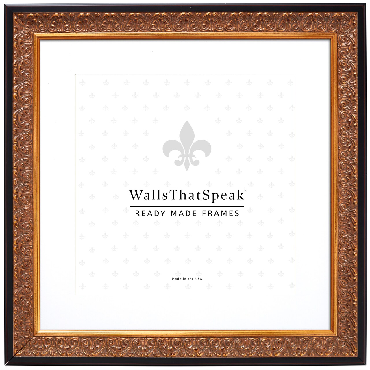 24x24 Matted Picture Frame, Furio 1.75 Inch Wood Moulding, Wall Display Frame for Art, Posters, or Photos by wallsthatspeak